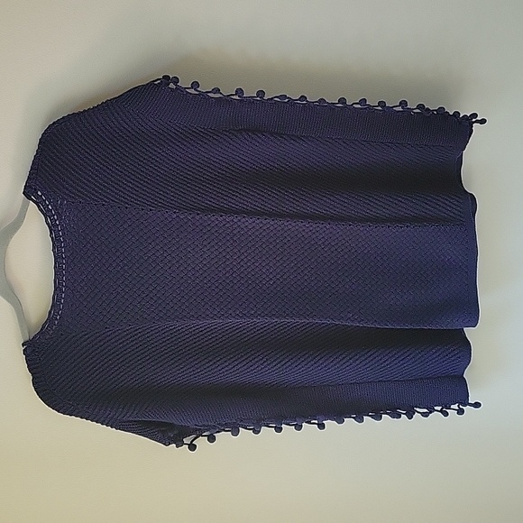 Lilly Pulitzer Knit Poncho Sweater Navy Blue Coastal‎ Beach Size Small - Picture 6 of 10